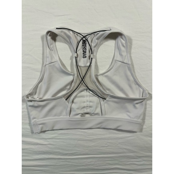 Gymshark Pulse Sports Bra Women's Medium White  Gym Workout - Picture 2 of 3